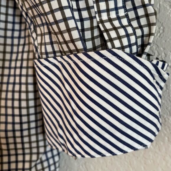 Thomas Dean 100% Cotton Button  Down Plaid Dress Shirt Mens XL - Picture 9 of 10